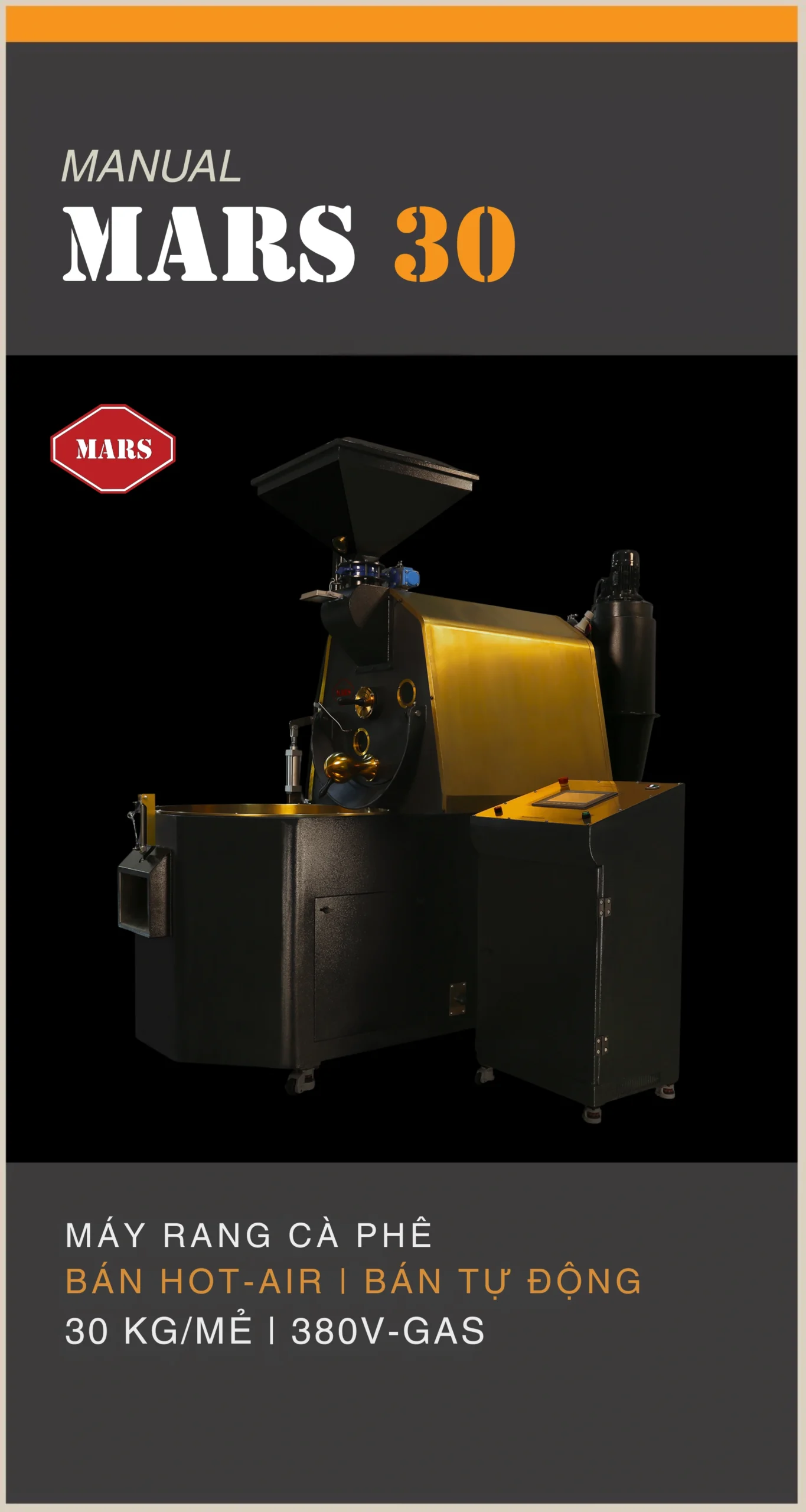 Máy rang cà phê 30kg Manual