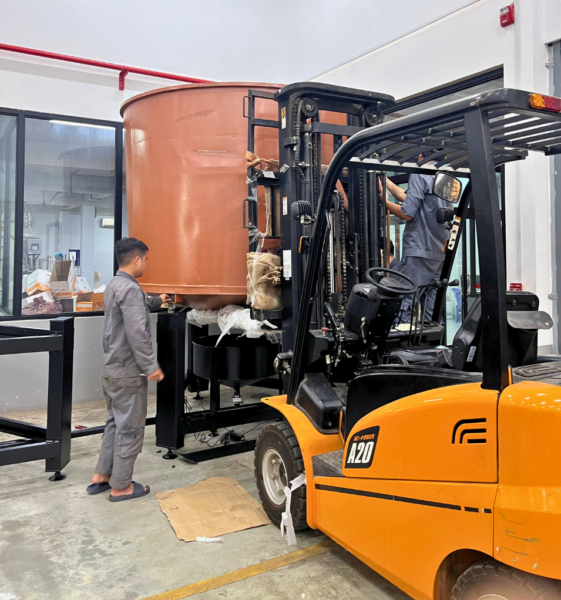 coffee silo installation, industrial storage silo system, grain storage assembly