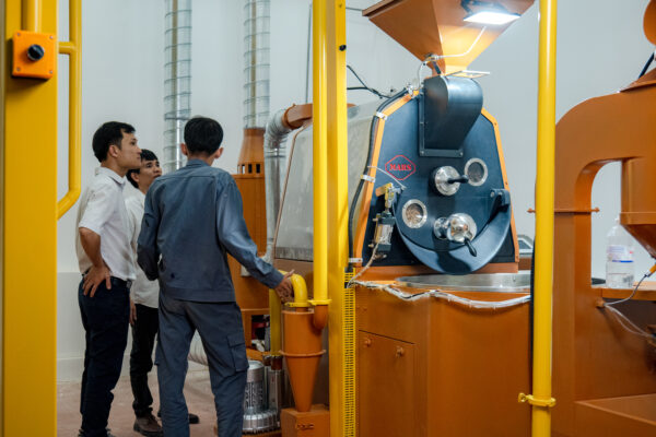 ang cà phê trên máy rang 15kg Mars V5 AI