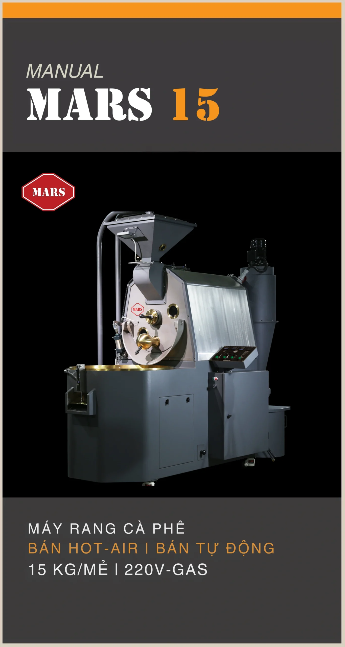Máy rang cà phê 15kg Mars 15 Manual